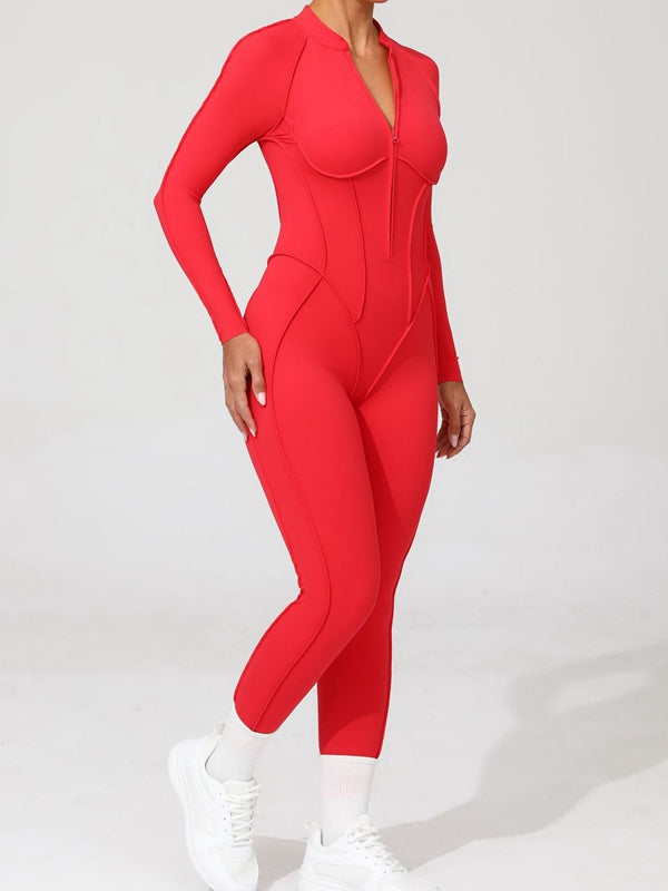 ZASUWA Women's Sexy Backless Zipper Scrunch Bum Jumpsuit - Stretchy Bodycon Romper for Clubwear, Night Out & Date Night