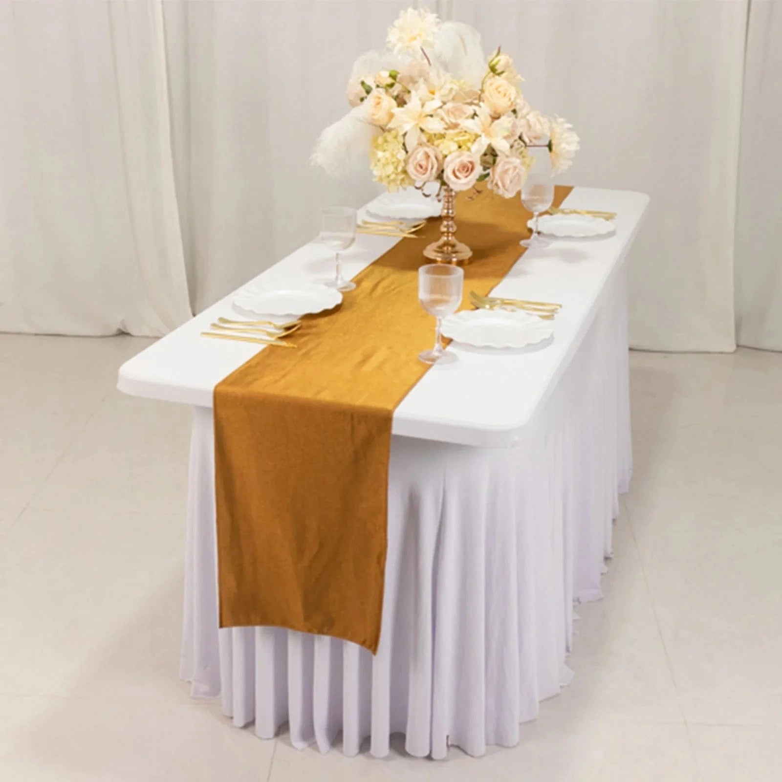 12-Pack Premium Scuba Polyester Table Runners - 108 Inch Long Wrinkle-Resistant Dining Table Decor for Weddings, Parties & Holiday Celebrations