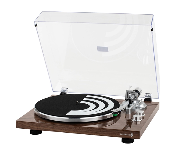 Dayton Audio TT1 Belt-Drive Turntable with Built-in Preamp - Vintage Vinyl Record Player for Home Audio & DJ Setup