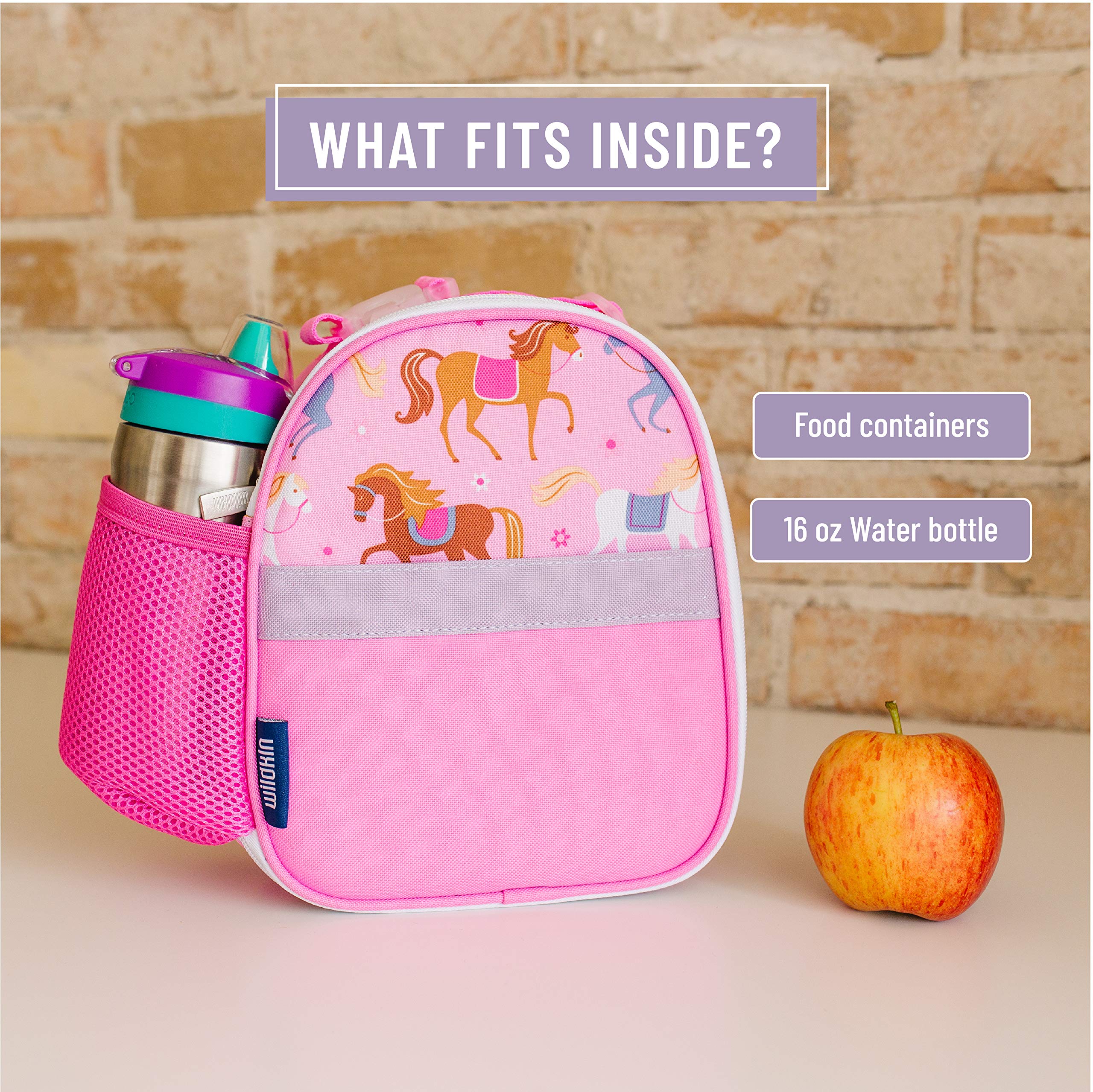 Wildkin Insulated Kids Lunch Box with Clip - Perfect for School, Travel & Snacks - Horse Design - Ideal for Picnics, Daycare & Outdoor Adventures