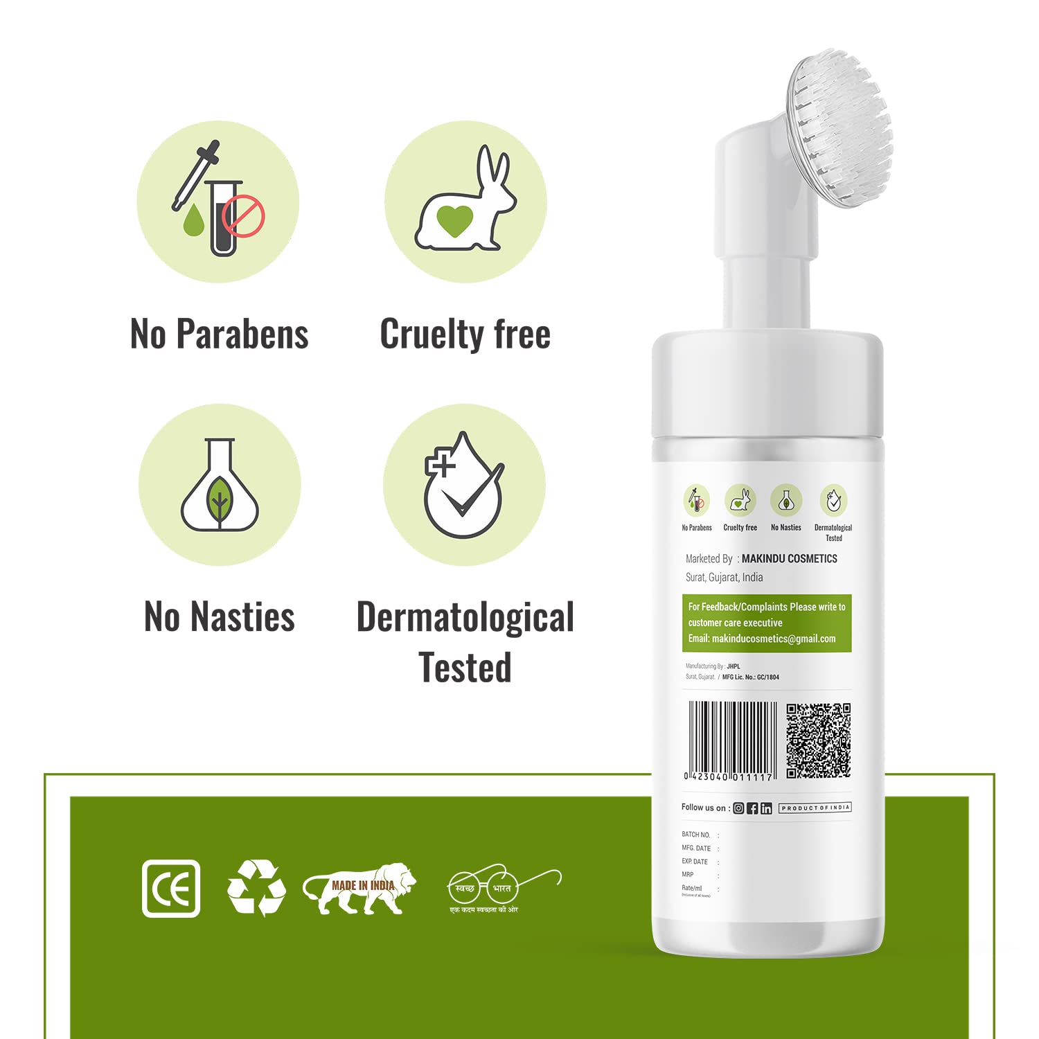 MAKINDU Vitamin C Face Care Kit - Brightening Face Wash (150ml) & Collagen Boosting Serum (30ml) | Glowing, Soft & Supple Skin | Anti-Aging Skincare Set | Perfect for Morning & Night Routine, Travel Skincare Essentials