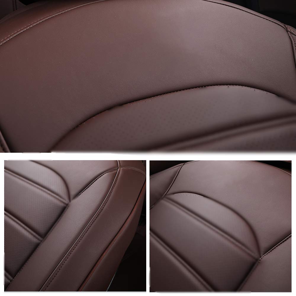 Premium Genuine Leather Seat Covers for 2010 Dodge Avenger - 5-Seat Full Set (Front & Rear) with Airbag Compatibility - Beige Color - Perfect for Car Enthusiasts & Daily Commuters