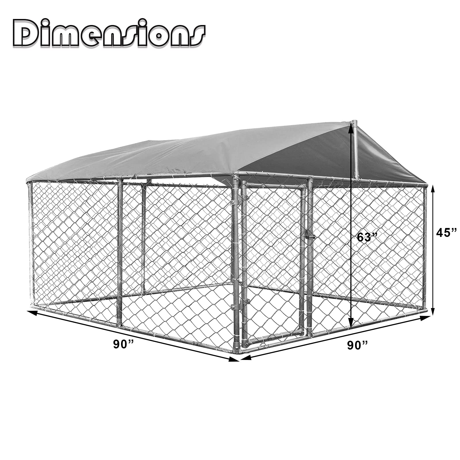 Waterproof Outdoor Dog Kennel with Roof - Large Dog Enclosure for Backyard, Yard & Garden - Durable Pet Cage with Weather-Resistant Cover - Perfect for Dog Training, Exercise & Outdoor Playtime