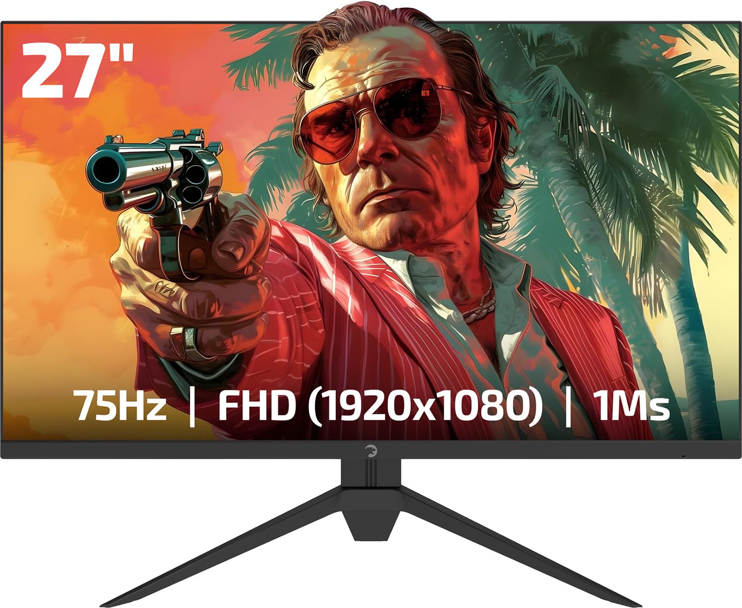 Gamepower Ace A20 27 Inch Gaming Monitor - 75Hz, 1ms Response, Full HD 1080P VA Panel, HDR, Frameless Design, RGB Backlight - Perfect for PC Gaming, Home Office & Entertainment Setup