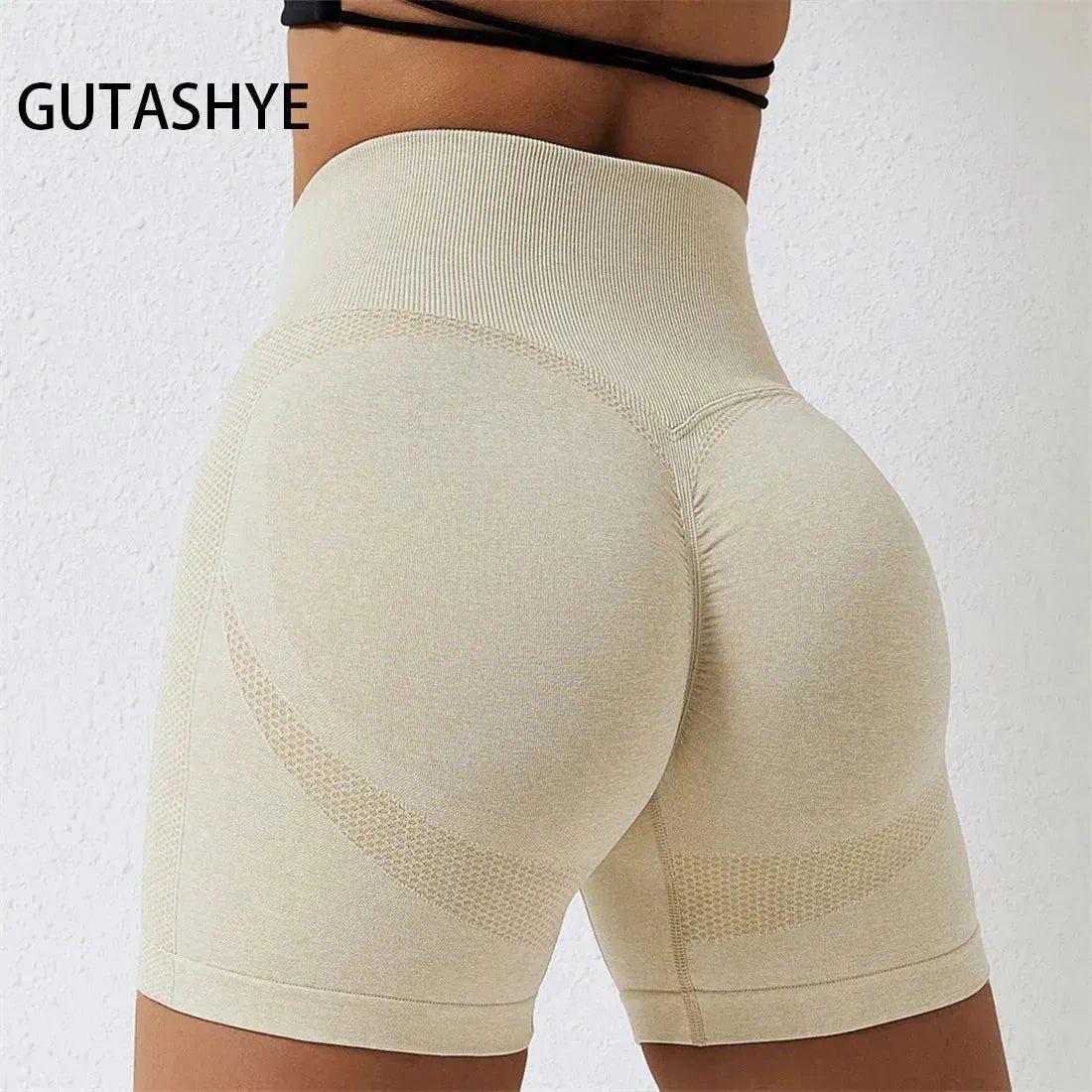 High Waist Seamless Workout Shorts for Women - Push Up Booty Scrunch Biker Yoga Pants - Perfect for Gym, Running & Home Fitness