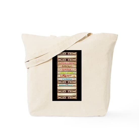 Guardians of the Galaxy GOTG Cassette Tote Bag - Natural Canvas Reusable Grocery Shopping Bag for Fans, Eco-Friendly Beach Tote & Comic Con Merchandise