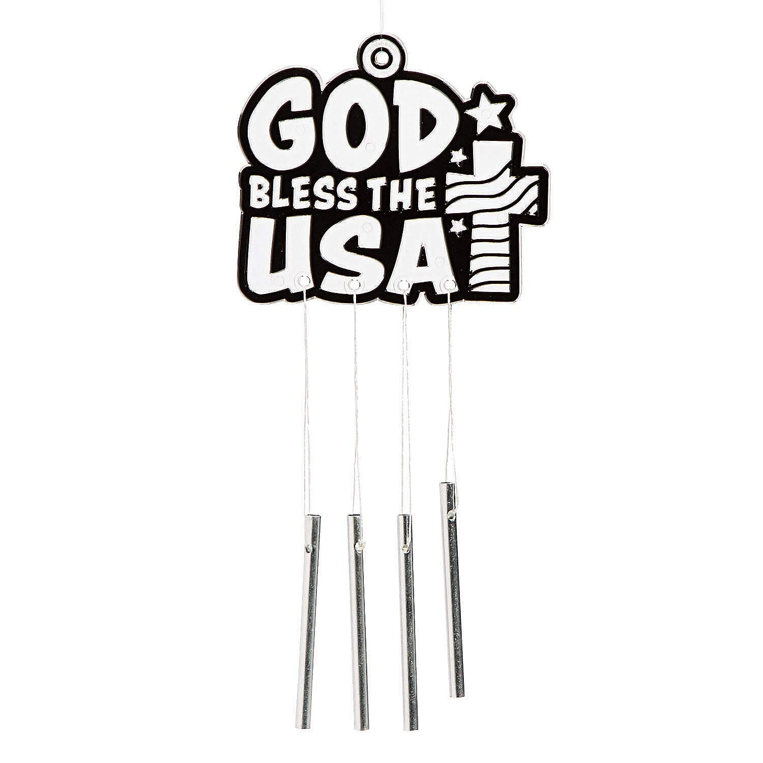 12-Piece Patriotic Religious Suncatcher Wind Chimes for Home Decor - DIY Craft Supplies for Outdoor Garden, Porch & Window Decorations