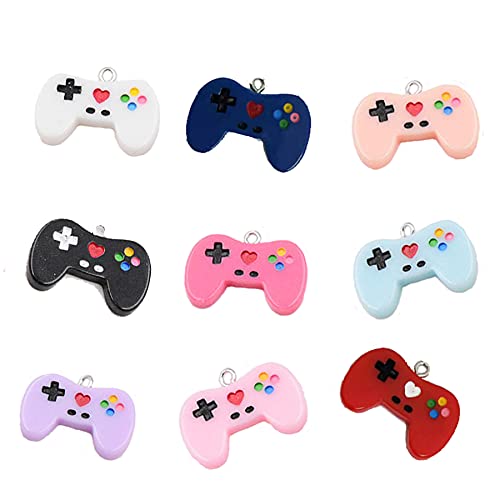 20 Pieces Colorful Game Controller Charms - Resin Pendants for DIY Jewelry Making - Perfect for Keychains, Necklaces, Bracelets & Gamer Gifts (Video Game Theme Accessories)