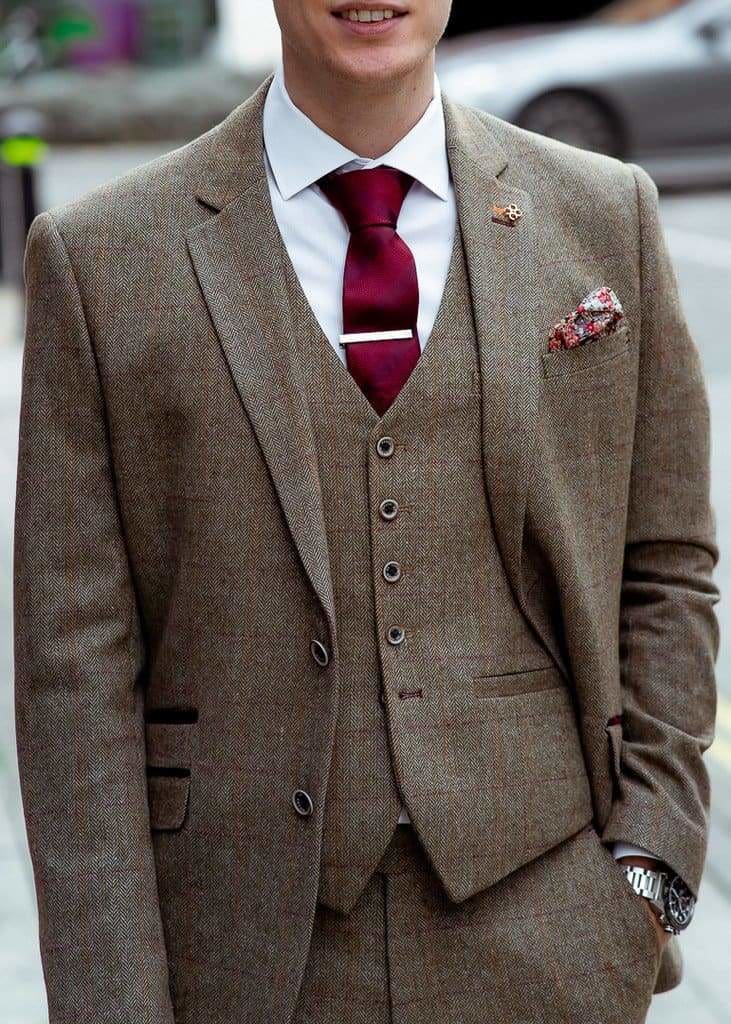 Cavani Gaston Sage Men's 3 Piece Suit - Premium Slim Fit Business Suit for Weddings, Interviews & Formal Events