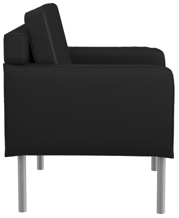 Boss Black Antimicrobial Vinyl Lounge Chair [BR8001AM BK] - Office, Waiting Room & Home Furniture for Comfortable Seating