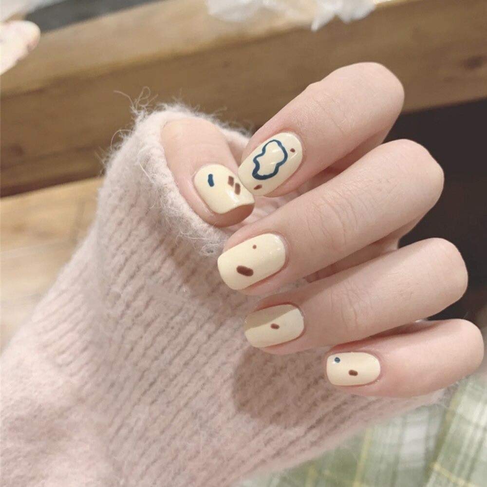24Pcs/Box Detachable Fake Nails French Manicure - Oval White & Silver Glitter Tips with Nail Glue - Reusable Press on Nails for Women & Girls - Perfect for Parties, Weddings & Special Occasions