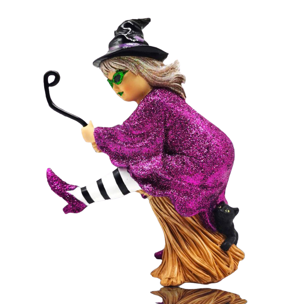 December Diamonds Broomhilda Which Witch Ornament - Halloween Decor, Christmas Tree Decoration, Witch-Themed Collectible for Seasonal Home Decor