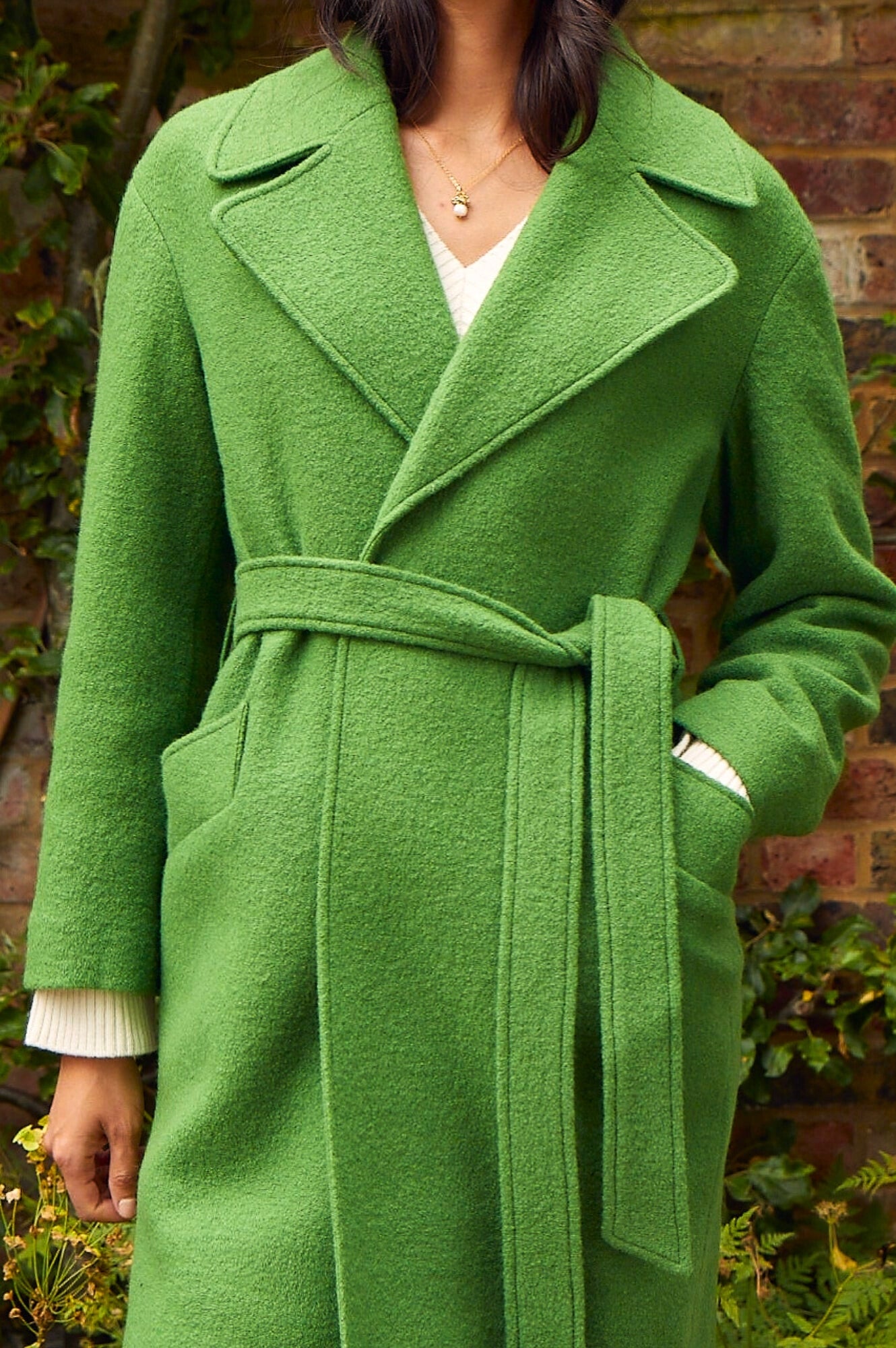 Premium Green Wool Coat for Women - Warm Winter Outerwear for Cold Weather | Perfect for Office, Travel & Outdoor Activities