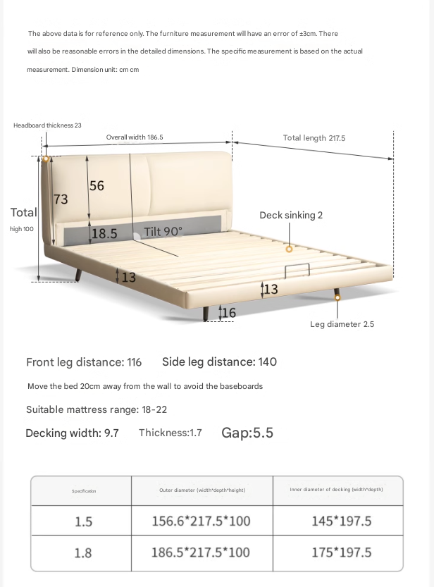 Organic Leather Suspended Bed Frame in Cream - Handcrafted Artisan Design for Modern Bedrooms | Perfect for Master Suites, Guest Rooms & Luxury Apartments