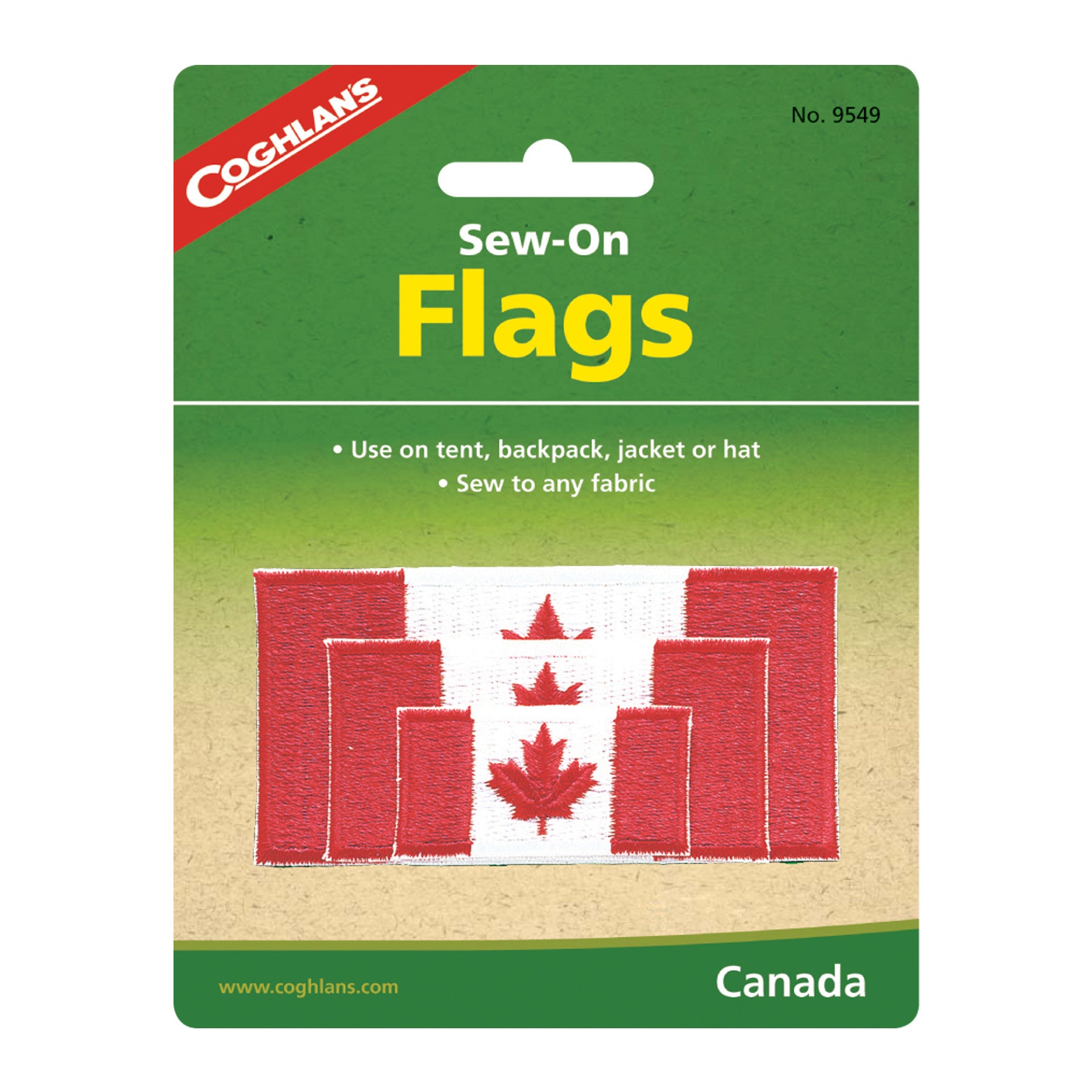 Coghlan's Sew-On Canada Flags - Durable Fabric Patches for Backpacks, Hats & Outdoor Gear - Perfect for Camping, Hiking & Travel Identification