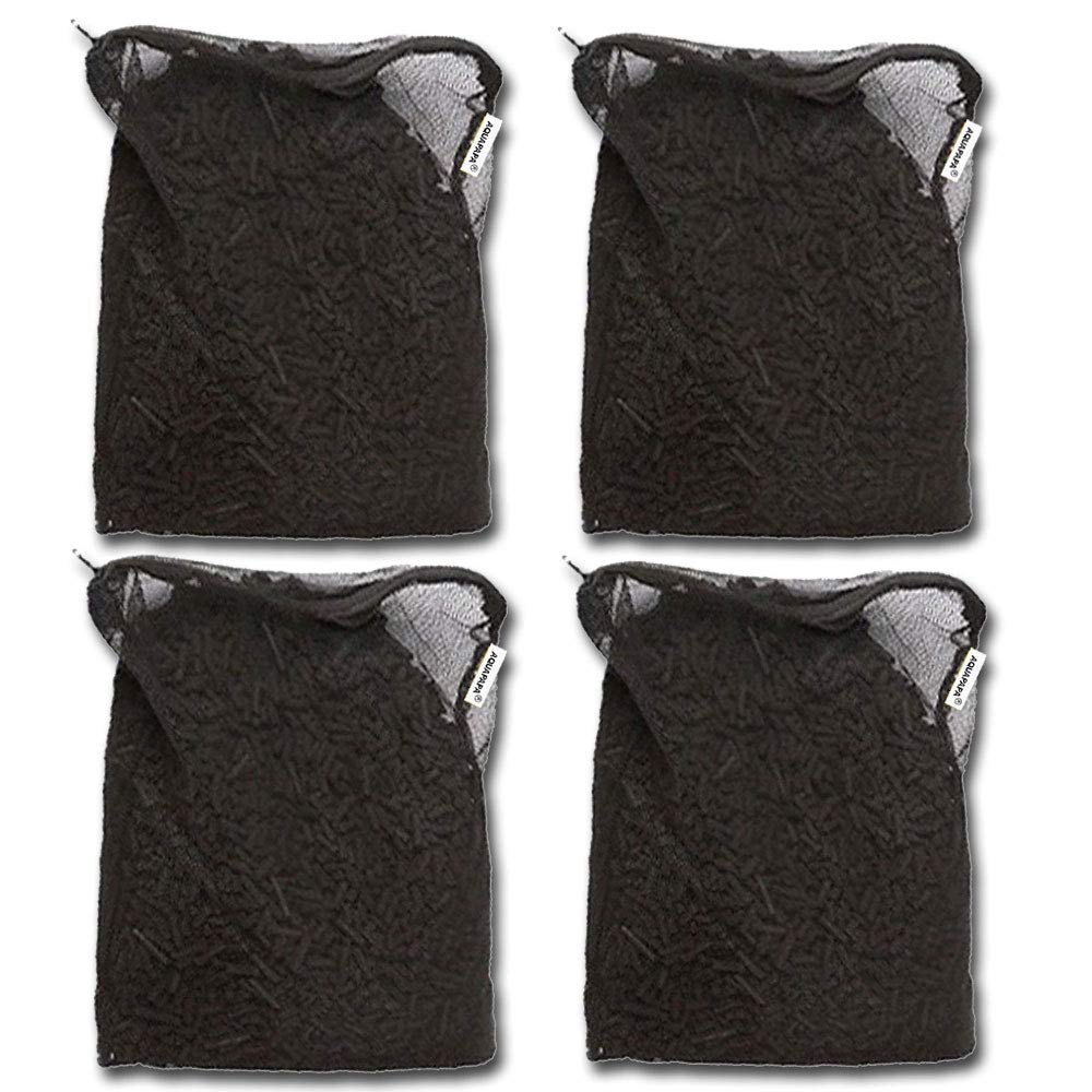 Premium Activated Charcoal Carbon Pellets - 20 lbs (4-Pack) with Free Mesh Media Bags for Aquarium, Fish Tank & Pond Filtration - Improves Water Clarity & Removes Odors - Ideal for Canister Filters & Water Purification Systems
