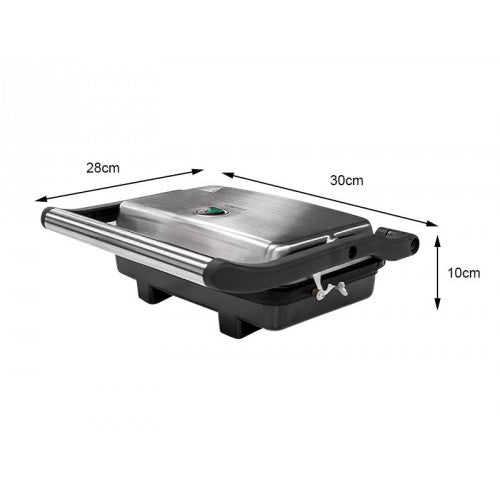 Electric Sandwich Press & Panini Maker - Stainless Steel, Non-Stick, Adjustable Temperature for Grilled Cheese, Paninis & More - Perfect for Home, Office & Camping Use