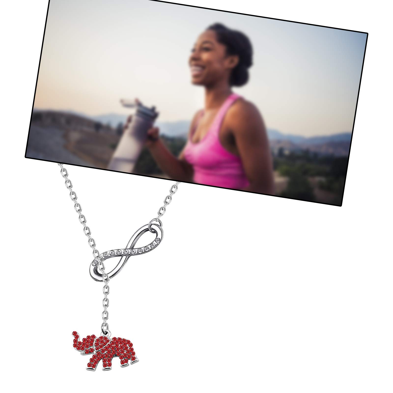 CHOORO Red Elephant Charm Necklace - Greek Sorority Jewelry Gift for Sisters, Friendship & Special Occasions | Perfect for Sorority Events, Graduation Gifts & Meaningful Keepsakes