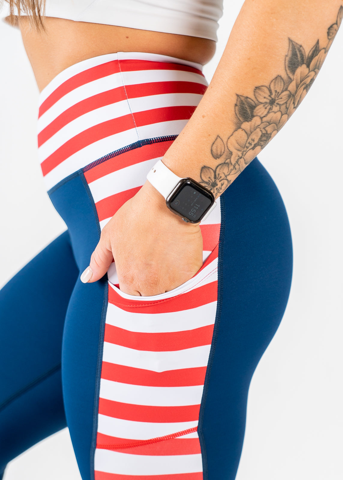Red White and Blue Patriotic Capri Pants | Stars and Stripes Design | Perfect for 4th of July, Memorial Day & Summer BBQs