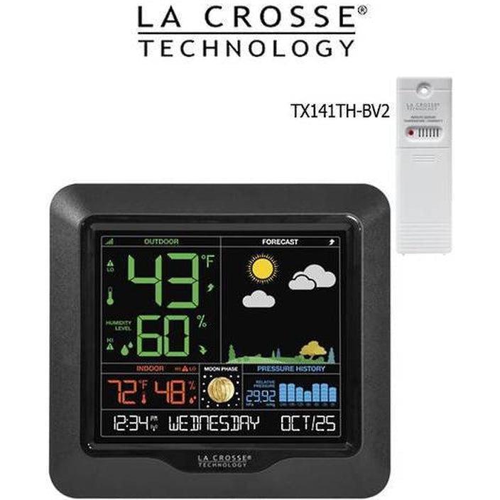 La Crosse Moon Phase Color LCD Weather Station with Forecast - Accurate Indoor/Outdoor Temperature & Humidity Monitor for Home, Office, or Garden Use