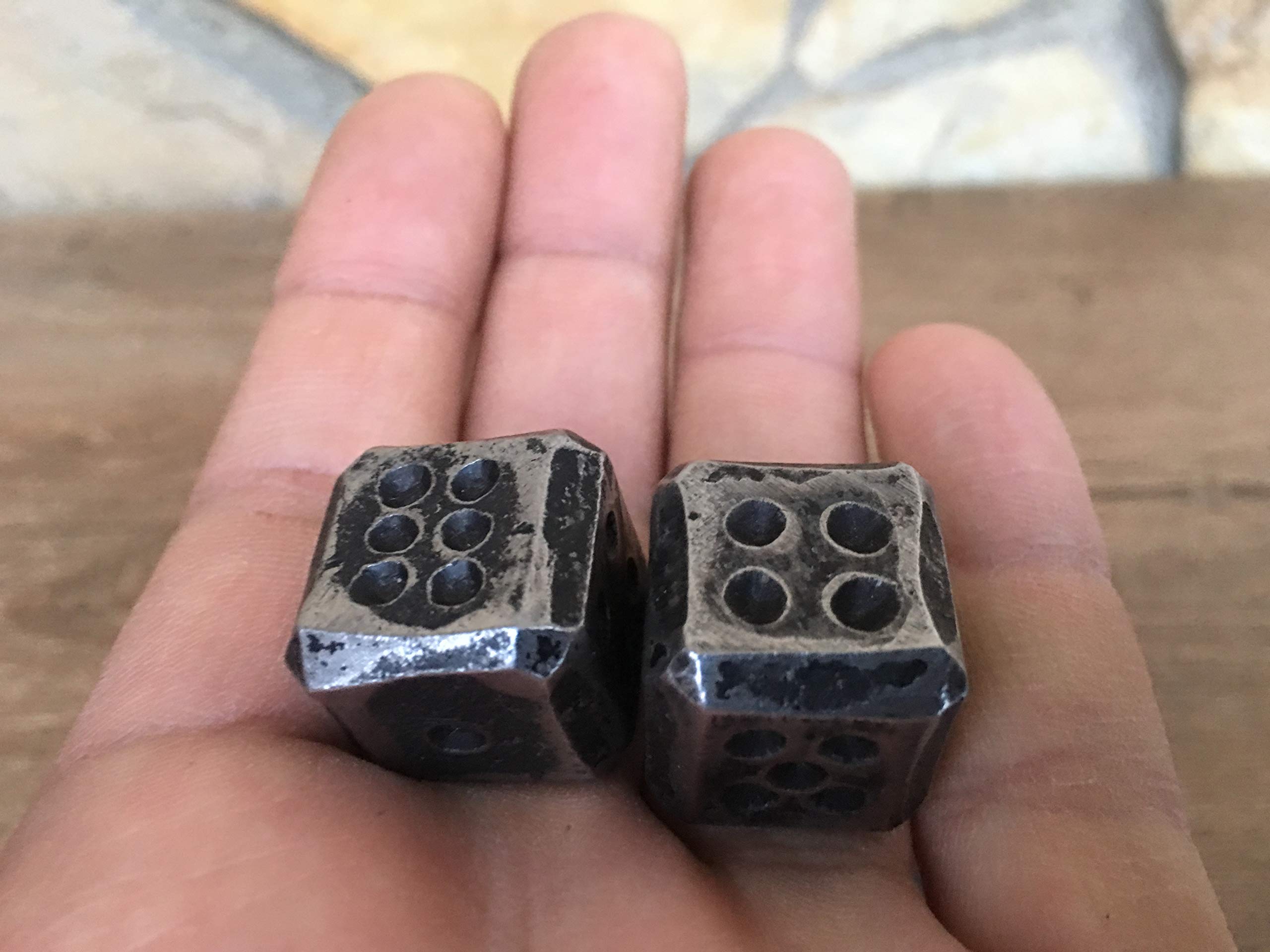 Premium Iron Dice Set for RPG & Tabletop Games - Heavy Duty Steel Gaming Dice with Custom Engraving - Perfect for D&D, Board Games & Collectors - Includes Durable Dice Box & Axe Gift Set