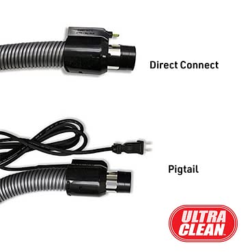 ULTRA CLEAN Universal Central Vacuum Electric Powerhead Kit with 30ft Hose & Deluxe Attachments (Black) - Perfect for Whole-House Cleaning, Carpets & Hard Floors