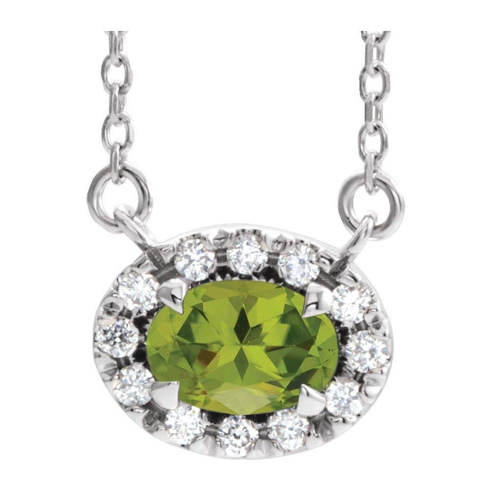 Solitaire French-Set Halo Oval Shape Diamond Charm Pendant Necklace - Elegant Jewelry Gift for Women, Perfect for Weddings, Anniversaries & Special Occasions