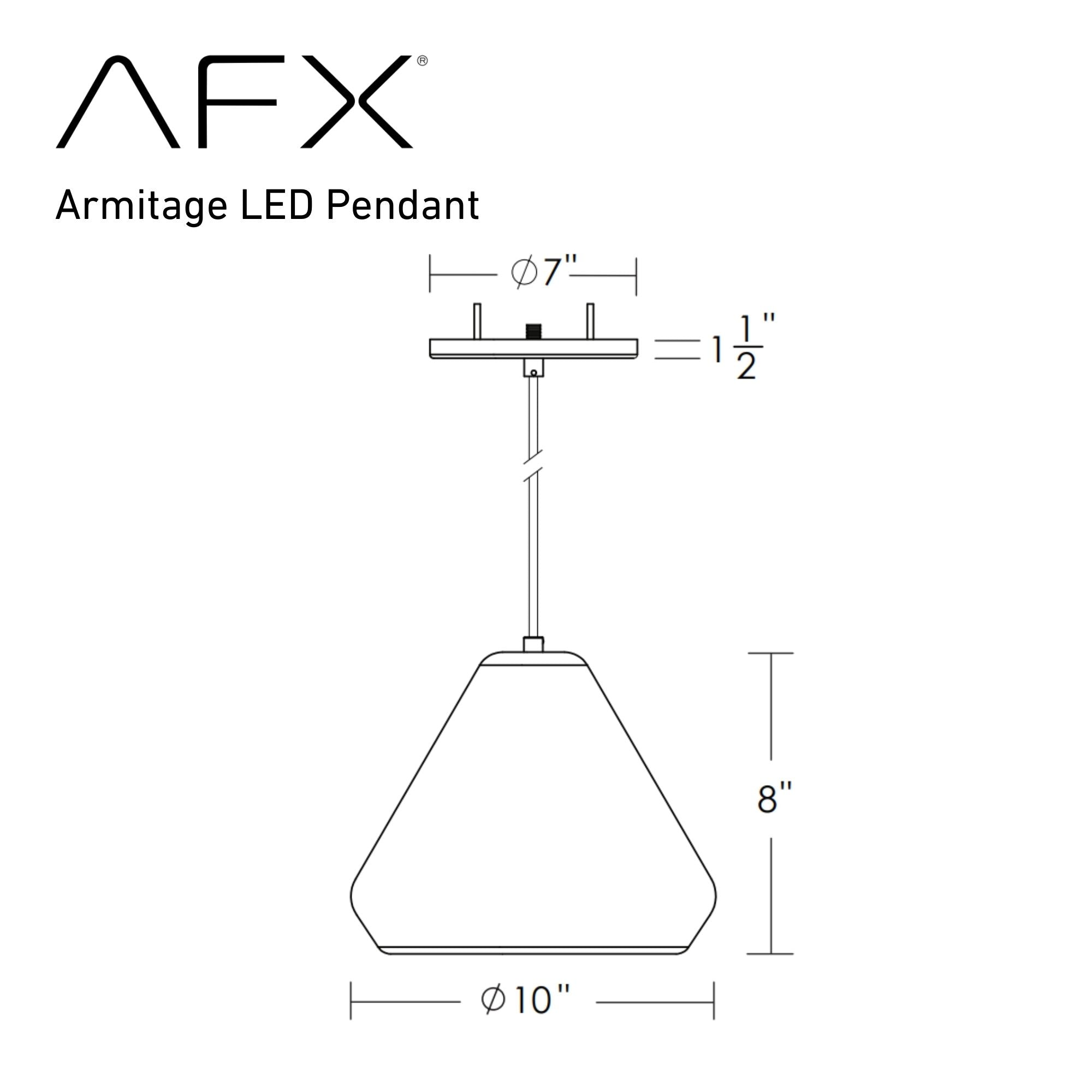 Armitage 10 Inch LED Pendant Light Fixture - 120-277V Dimmable, 4000K Natural White Light - Satin Nickel Finish with Clear Crackle Glass & White Fabric Shade - Perfect for Kitchen Island, Dining Room, or Entryway Lighting