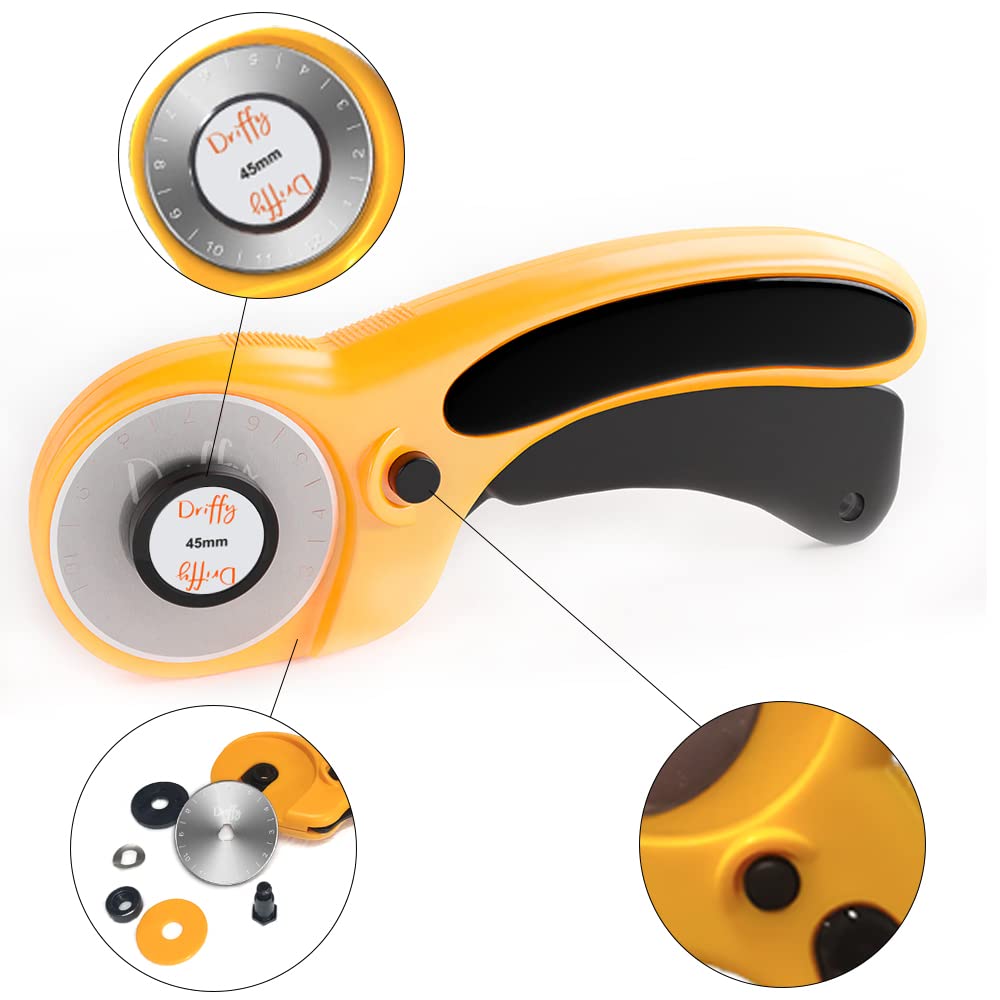 45mm Rotary Cutter Blades 10-Pack - Compatible with OLFA & Fiskars - Premium Replacement Blades for Sewing, Quilting & Fabric Cutting - Perfect for Crafting, DIY Projects & Professional Use