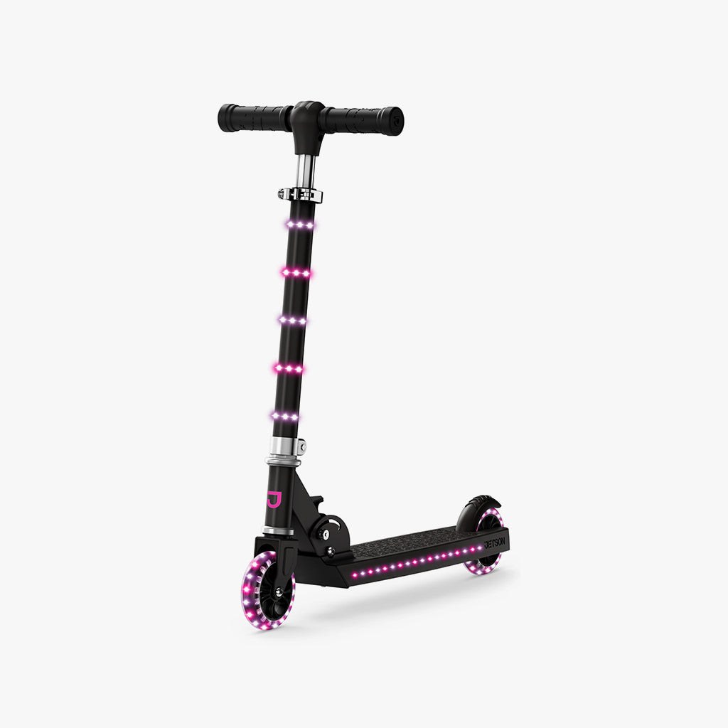 Orbit Light Up Folding Kick Scooter for Kids & Adults - LED Wheel Scooter with Adjustable Handlebar - Perfect for Commuting, Neighborhood Rides & Outdoor Fun