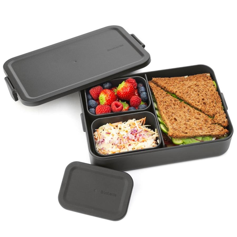 2L Dark Grey Make & Take Lunch Box Bento - Perfect for Office, School & Picnics | Insulated Food Container