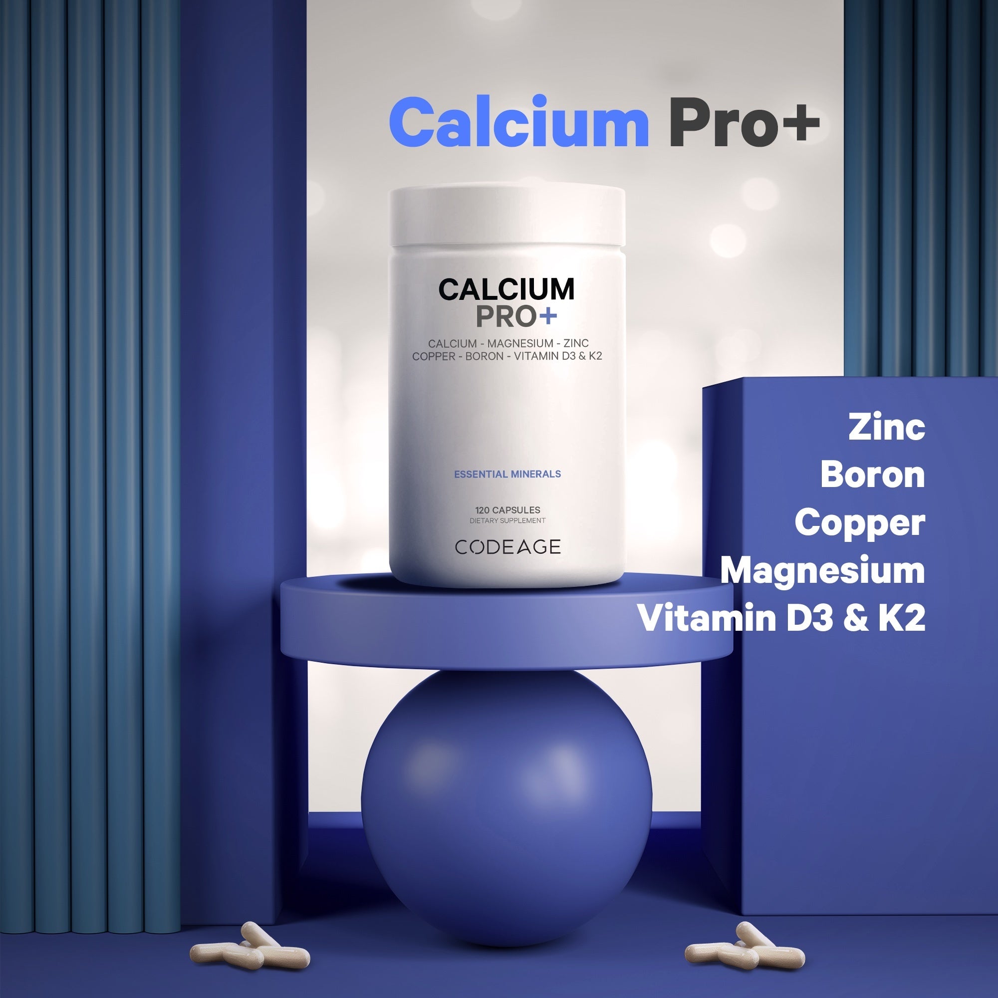 Codeage Calcium Pro+ - Premium Calcium Magnesium Supplement for Bone Health, Joint Support & Muscle Recovery - Ideal for Adults & Seniors - Supports Strong Bones & Healthy Joints