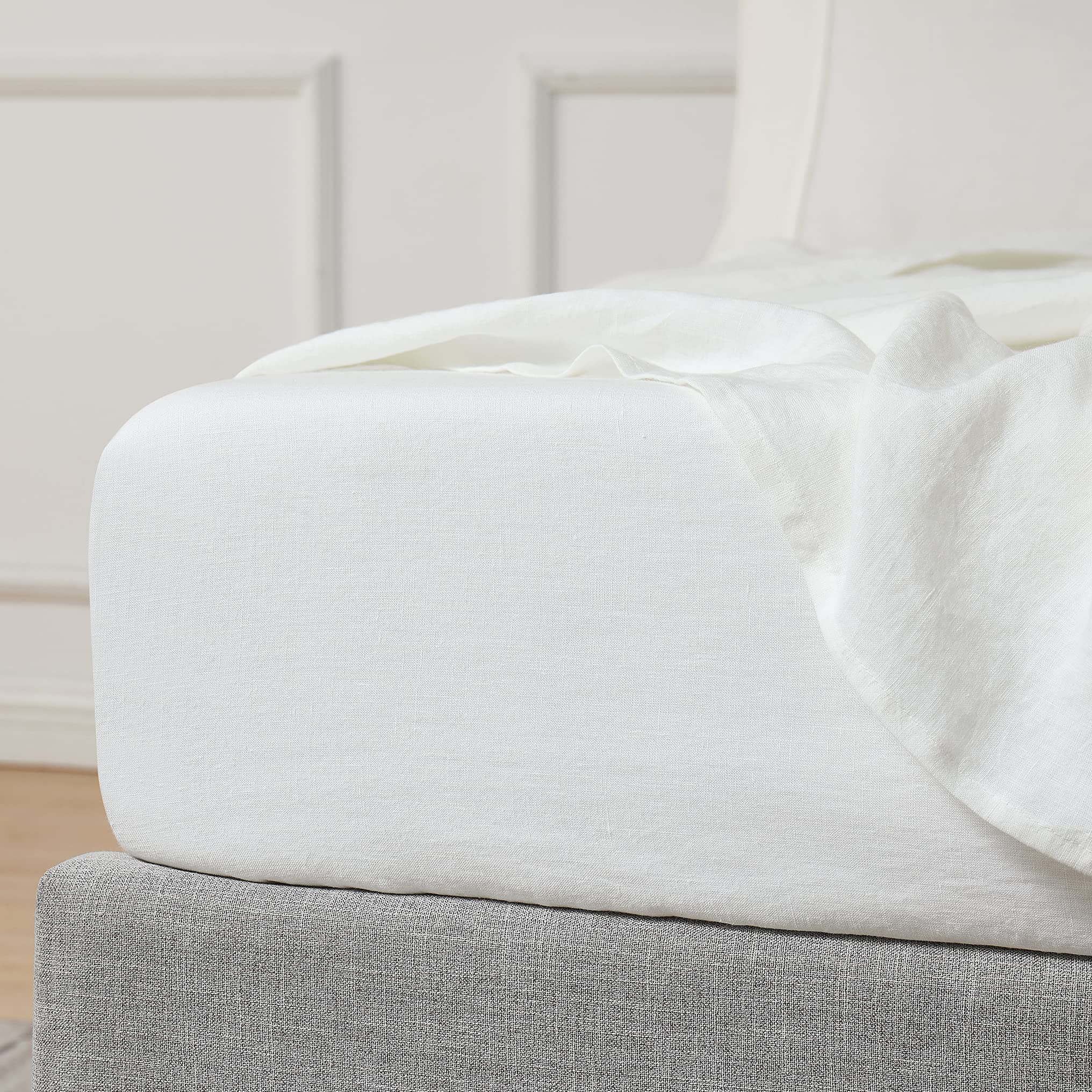 Berklan 100% French Linen Fitted Sheet - King Size, 16