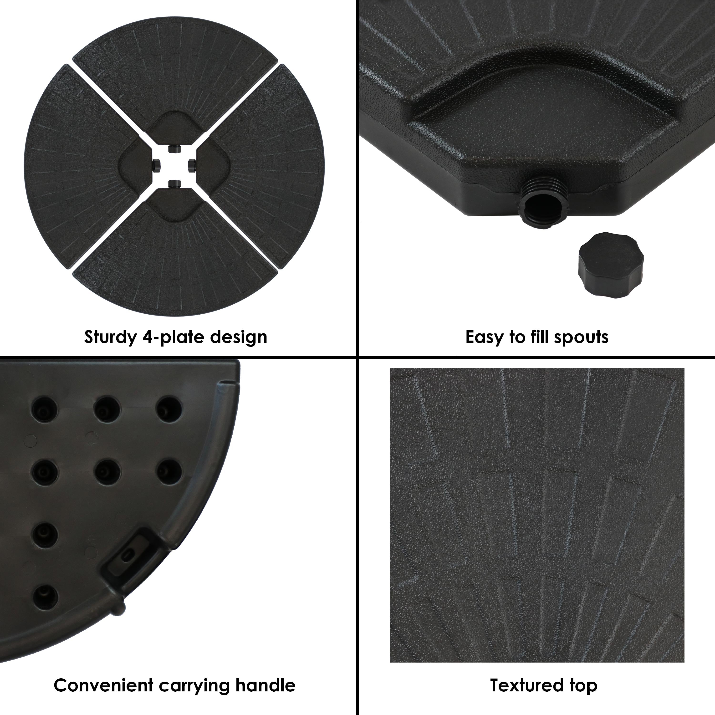 Heavy Duty Cantilever Offset Patio Umbrella Base Weights - Set of 4 for Outdoor Stability - Perfect for Poolside, Backyard, and Patio Use
