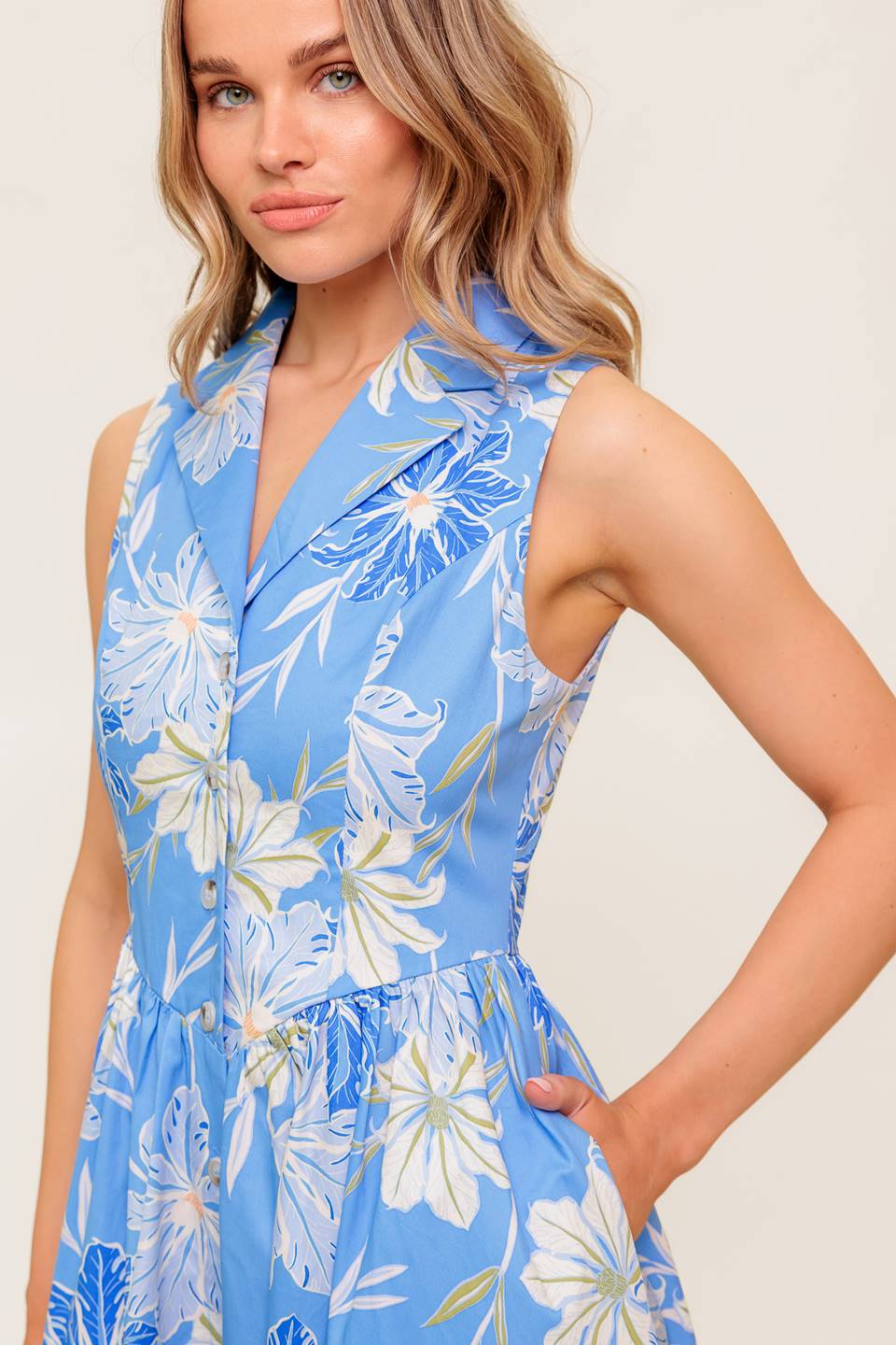BEATRICE MIDI DRESS in Powder Blue - Elegant Flowy Summer Dress for Women, Perfect for Weddings, Parties & Beach Vacations