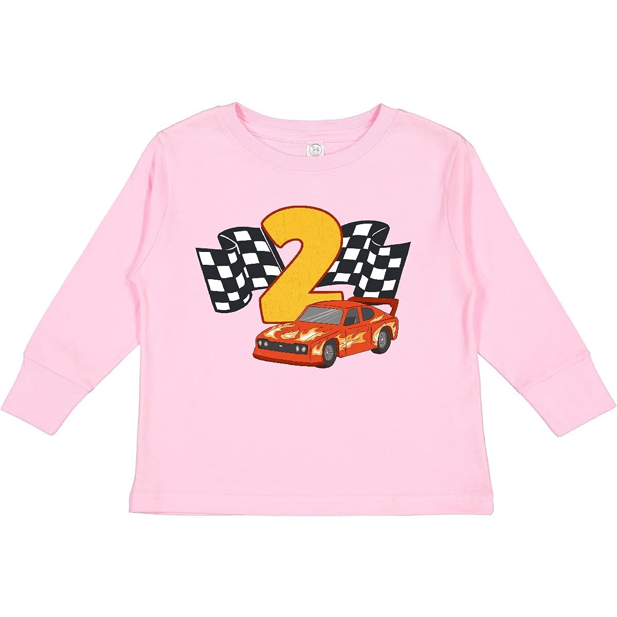 Inktastic Number 2 Race Car Toddler Long Sleeve T-Shirt - Cute Boys' Graphic Tee for Racing Fans - Perfect for Birthday Parties, Playdates & Everyday Wear