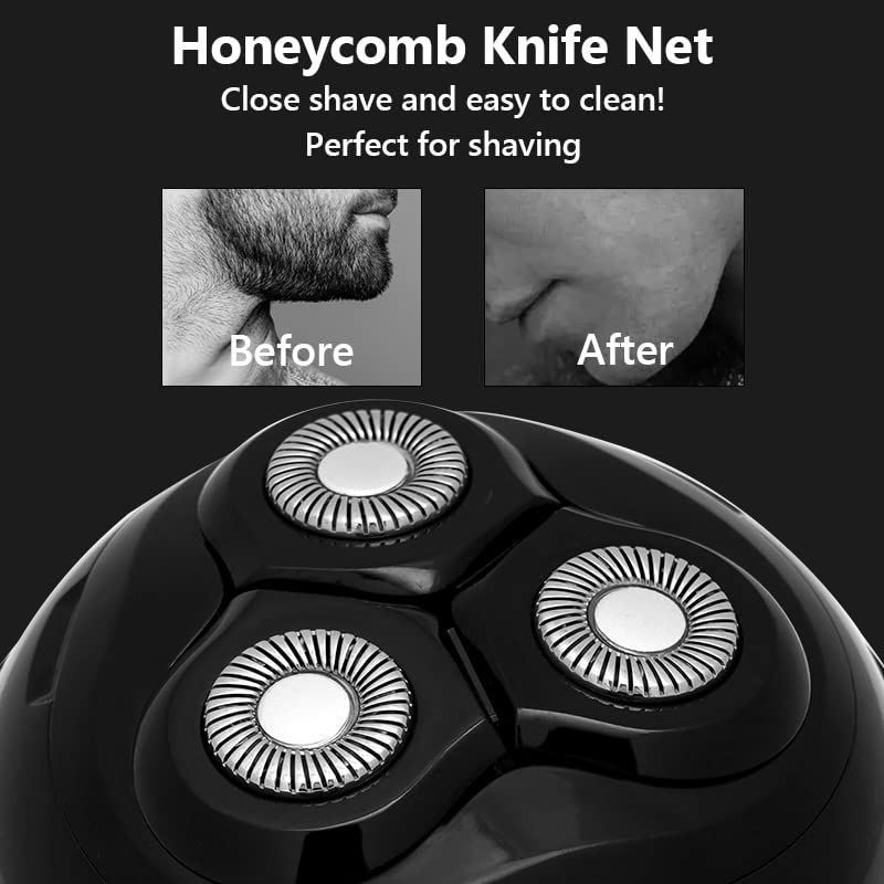 Electric Razor for Men - USB Rechargeable Waterproof Shaver with Spherical Blade for Smooth Shaving & Beard Trimming | Perfect for Travel, Gym & Daily Grooming