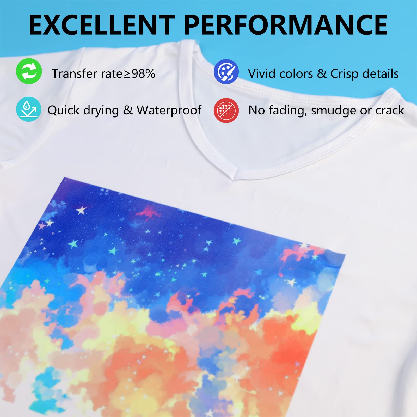 HTVRONT Sublimation Paper 11x17 Inches - 150 Sheets for Heat Transfer Printing | High-Quality Ink Release for T-Shirts, Mugs & DIY Crafts