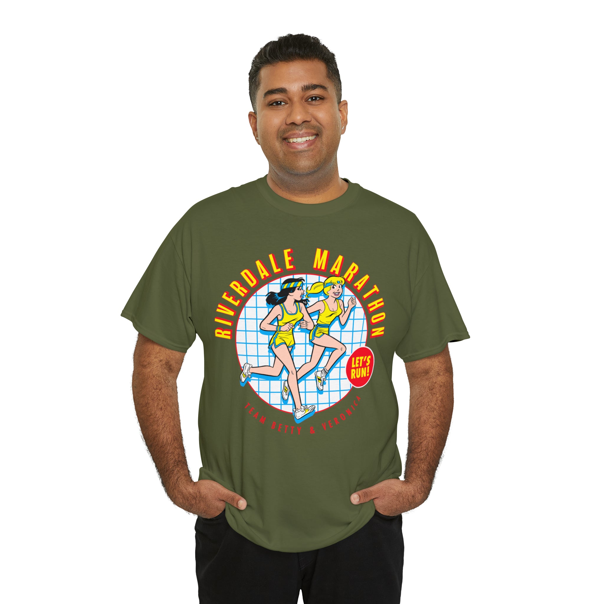 Riverdale Marathon Let's Run Graphic Tee - Unisex Heavy Cotton T-Shirt with Betty & Veronica Print | Casual Wear, TV Show Merchandise, Gifts for Fans