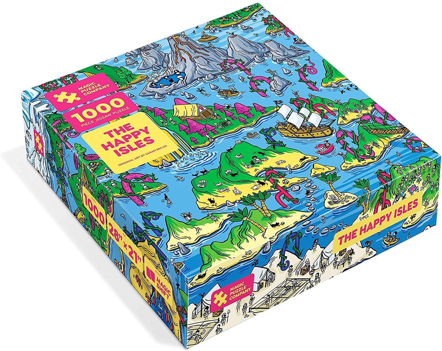 1000-Piece Jigsaw Puzzle - The Happy Isles by Magic Puzzle Company | Series 1 | Fun Family Game Night & Relaxing Brain Teaser Activity