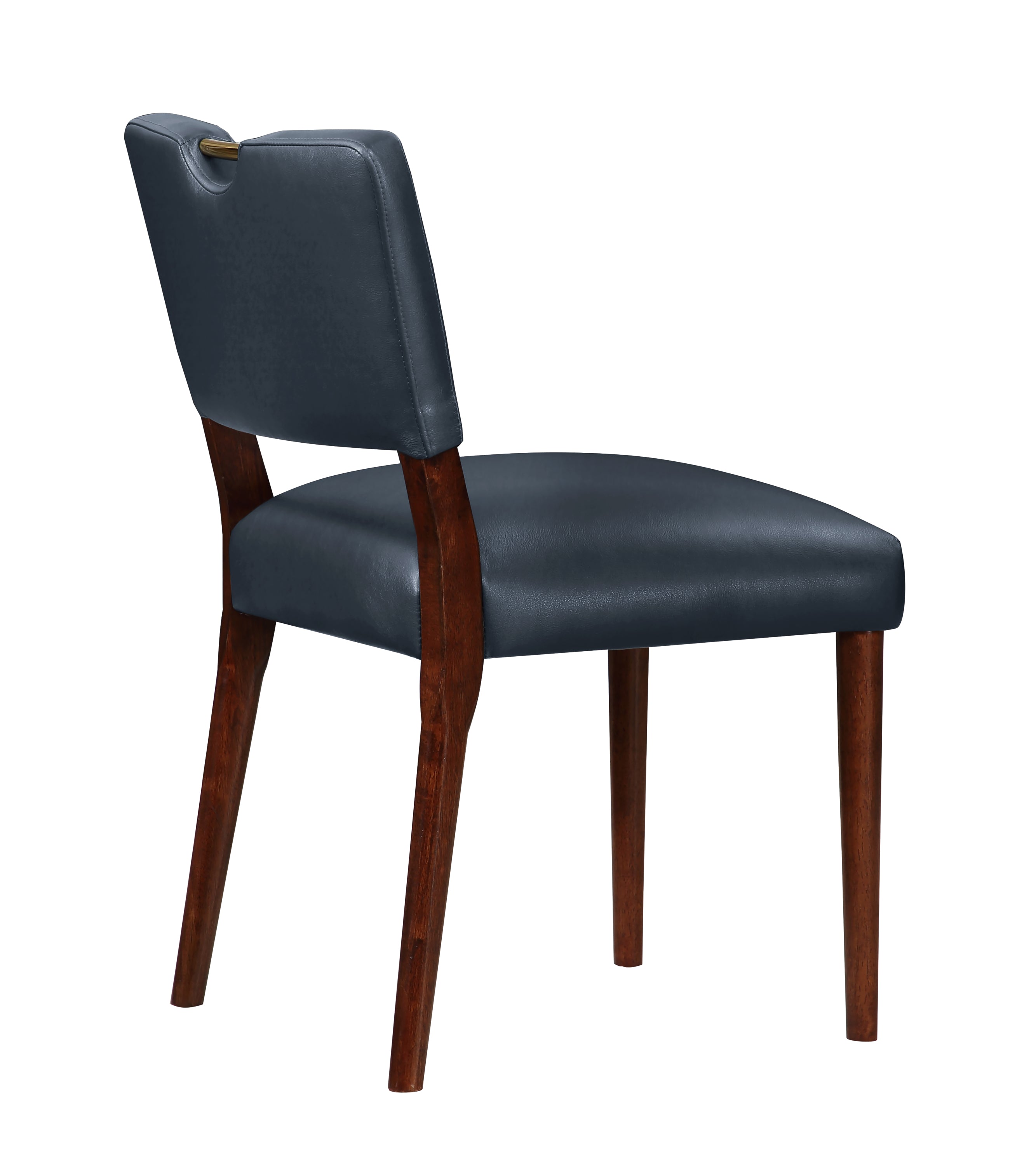 Bryson Midnight Blue Faux Leather Dining Chairs Set of 2 - Modern PU Leather Kitchen Chairs for Dining Room, Breakfast Nook & Home Office