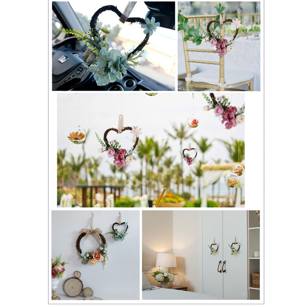 Zcargel Artificial Flowers Hanging Garland - Heart Shaped Vine Wreath with Faux Roses for Easter, Party & Garden Decor | Perfect for Wedding, Home, Wall, Door & Seasonal Decoration