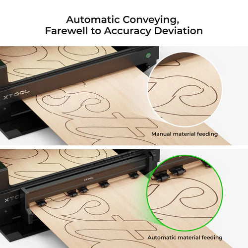 xTool S1 Automatic Conveyor Feeder for Laser Engraving & Cutting - High-Speed Material Feeding System for Wood, Acrylic & Metal Processing