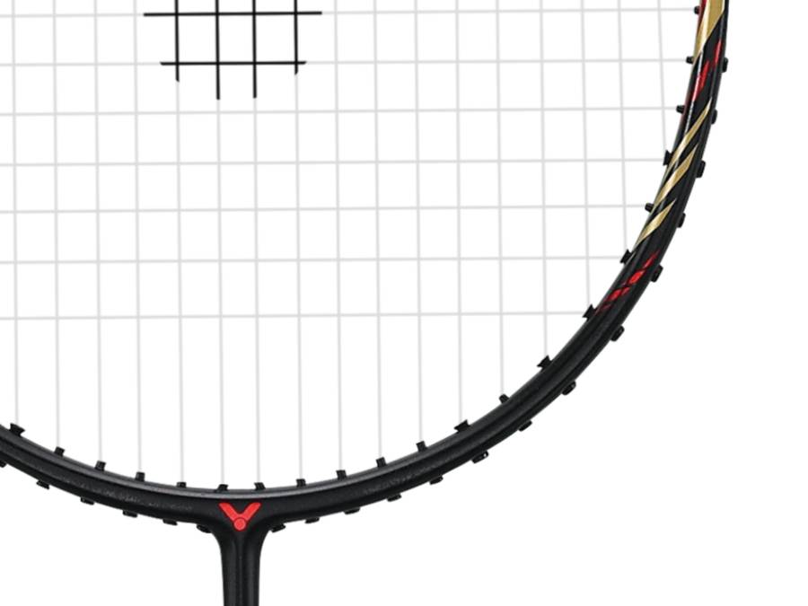 Victor DriveX 888H Strung Badminton Racket - High Performance Carbon Fiber Badminton Racquet with Pre-Strung Strings [Black] - Perfect for Professional Players & Tournament Play