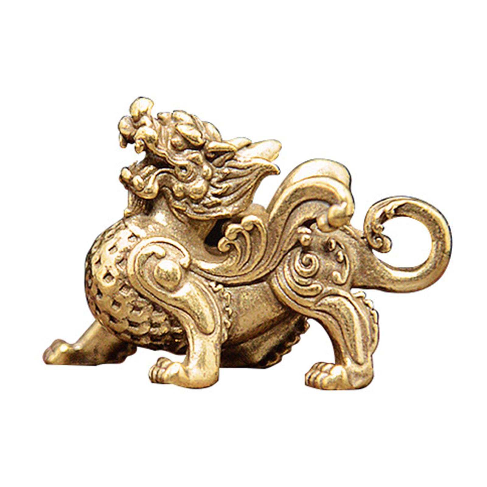 Walbest Feng Shui Animal Keychain Pendant - Retro Copper Key Charm for Home, Office & Car Keys - Lucky Zodiac Keyring for Good Fortune & Protection