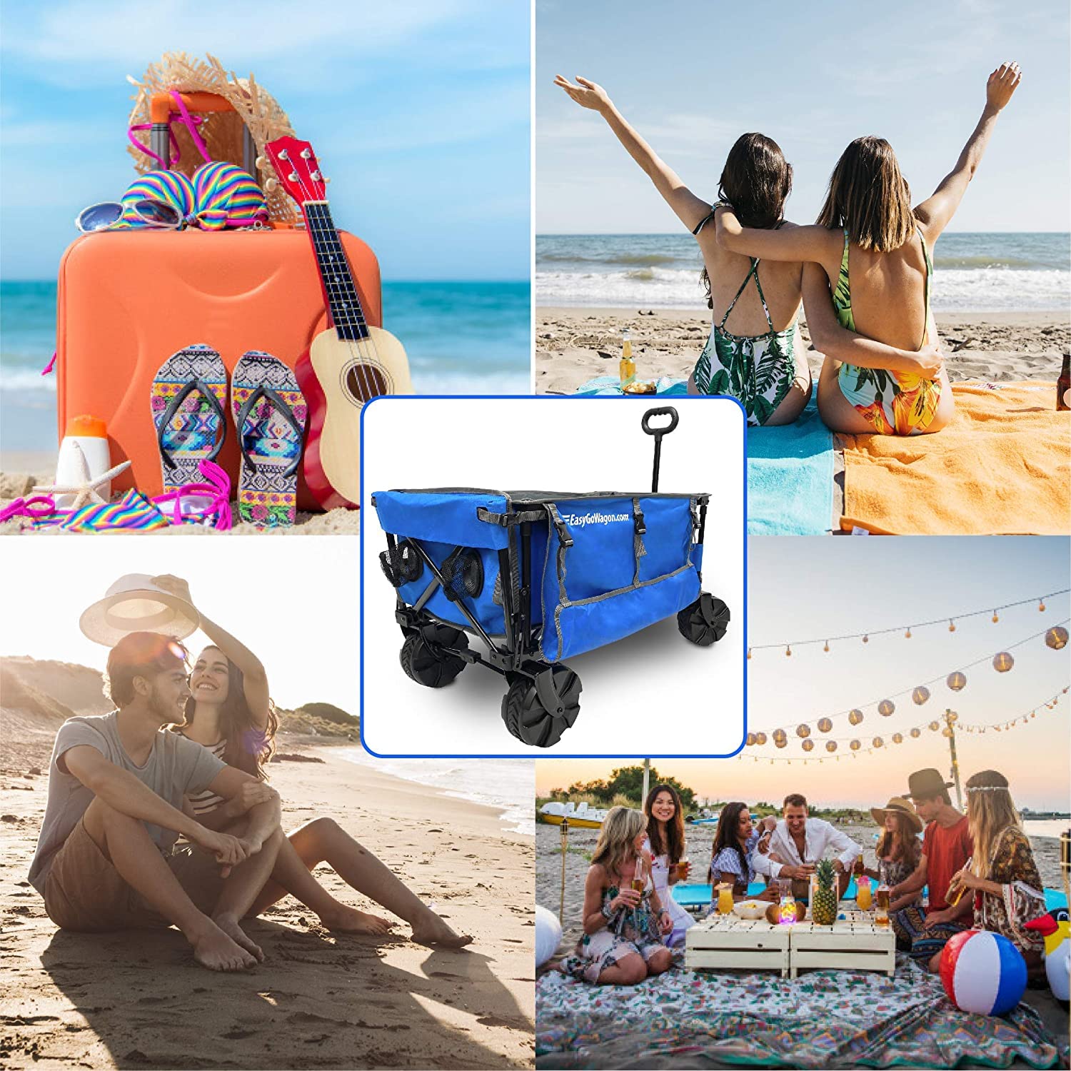 EasyGoProducts Deluxe Folding Beach Wagon with 19