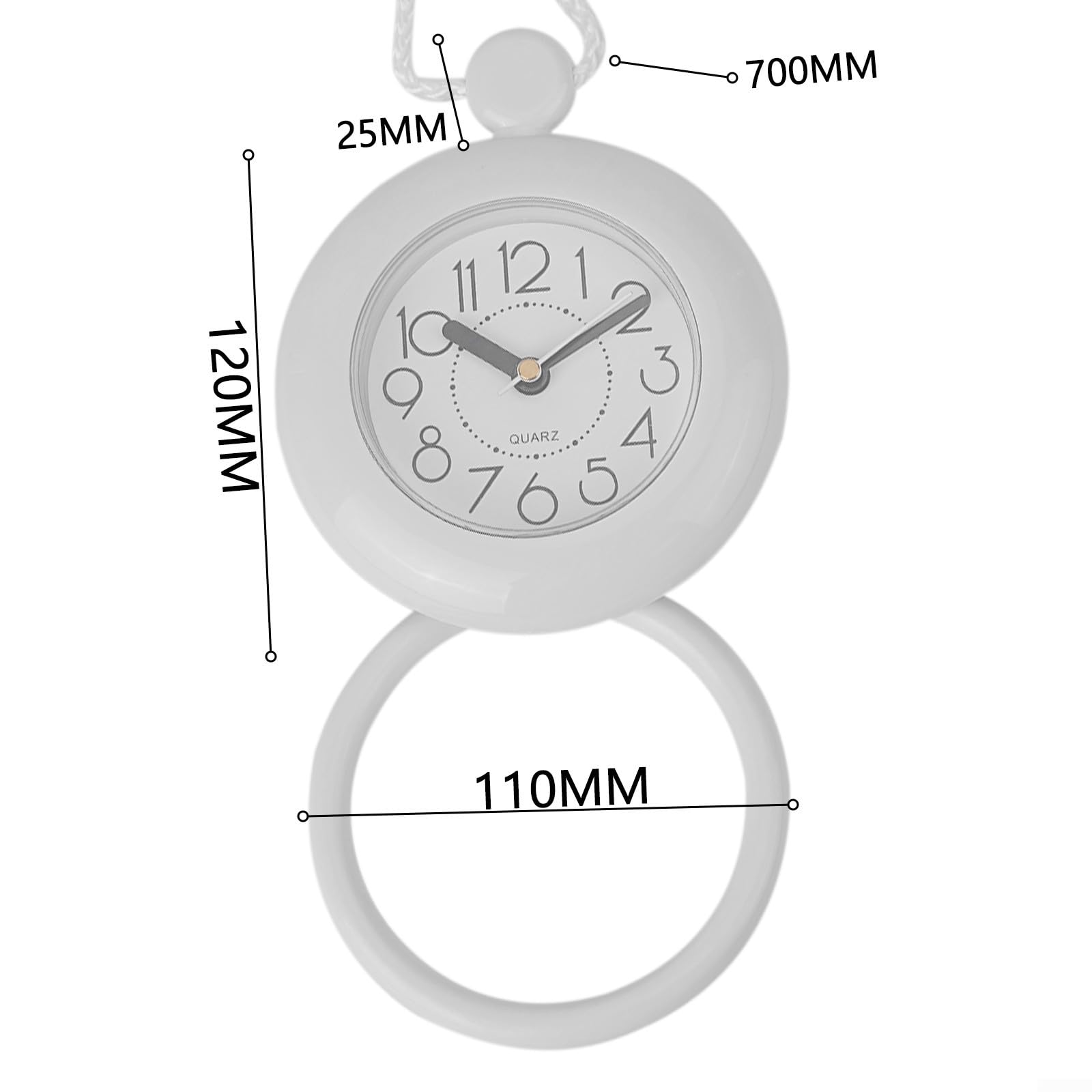 Waterproof Multipurpose Bathroom Clock - Hangable Design for Kitchen, Bedroom & Living Room - Perfect for Shower, Gym Locker & Outdoor Use