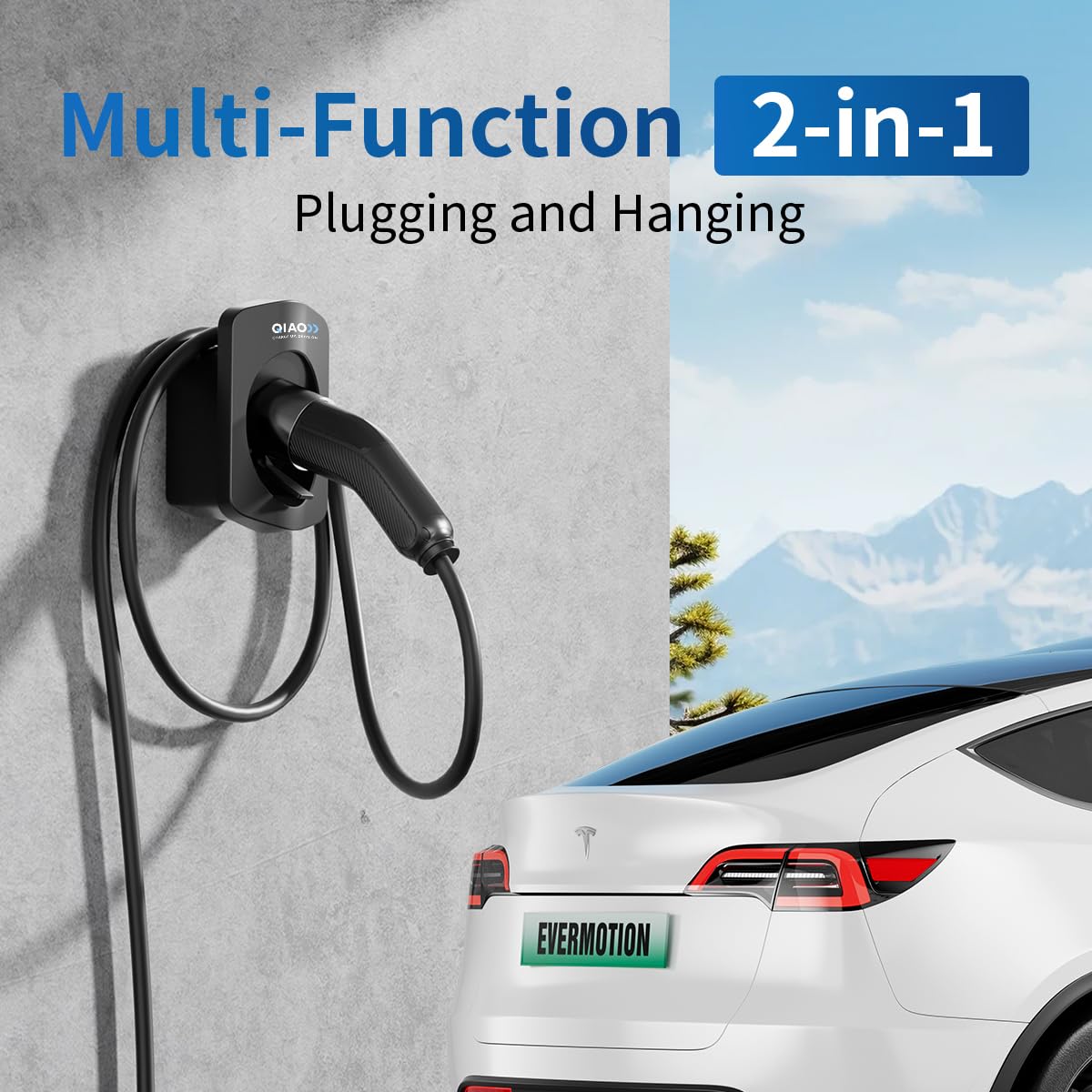 Wall Mount Cable Organizer for Tesla Chargers - All-in-One Garage Storage Solution | Perfect Gift for Tesla Owners | Home & Office Charging Station Accessory