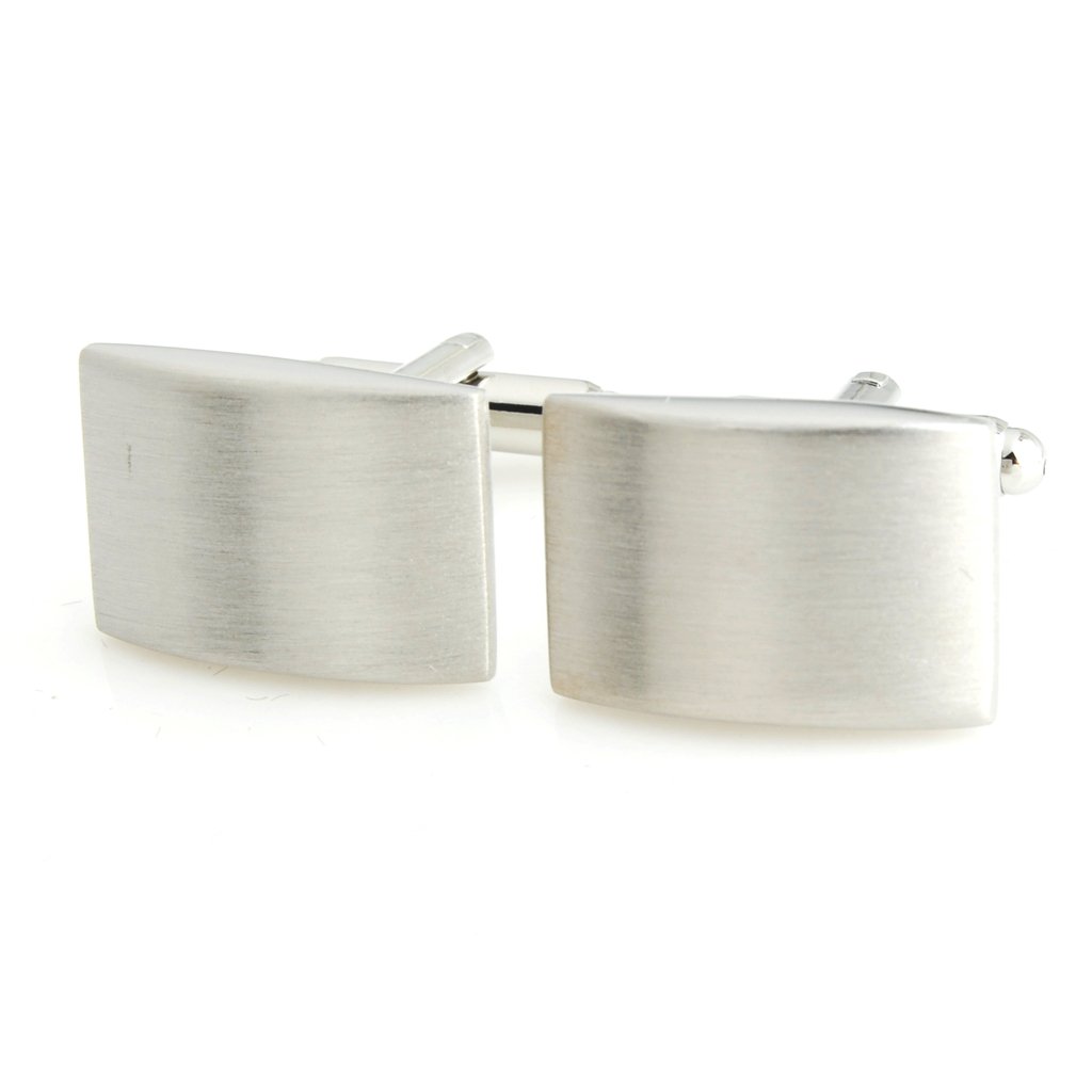 Premium Men's Brushed Rectangle Cufflinks - Elegant Stainless Steel Dress Accessories for Weddings, Business & Formal Events