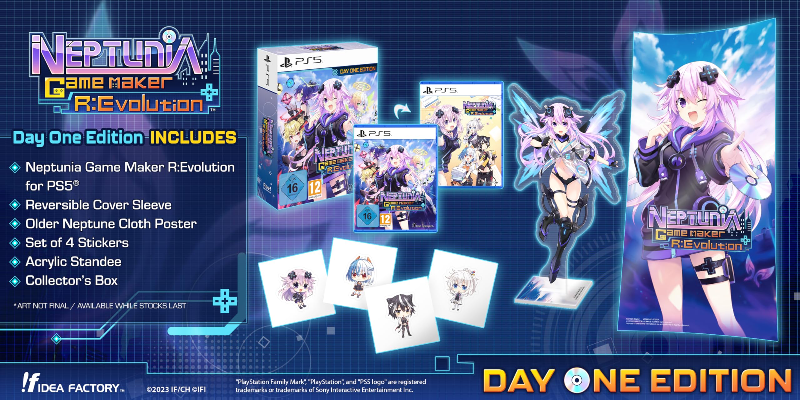 Neptunia Game Maker R:Evolution - Day One Edition for PS5 | JRPG Adventure Game | Perfect for Anime Fans & Gamers | Play at Home or Gaming Events